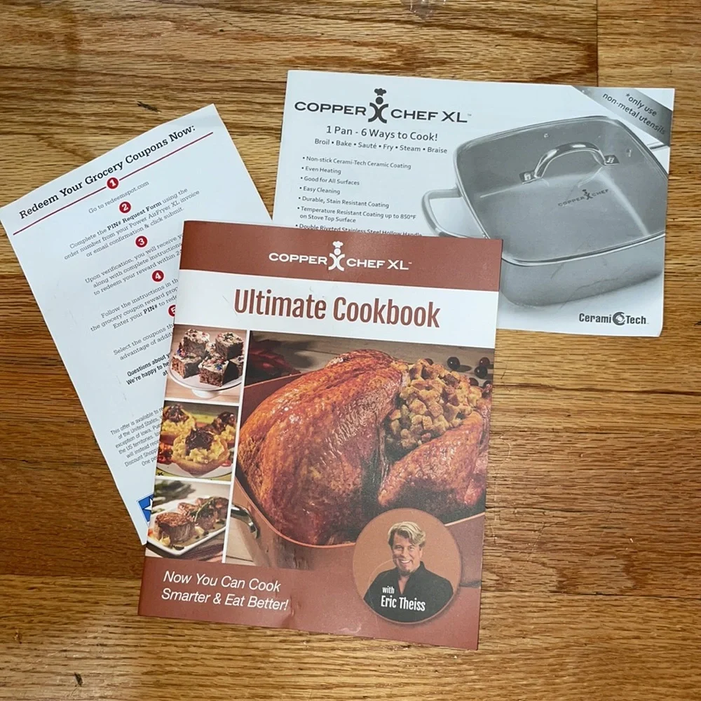 NEW Copper Chef XL Signature 11″ Casserole Pan 6-Piece Set Cookware Set Electric